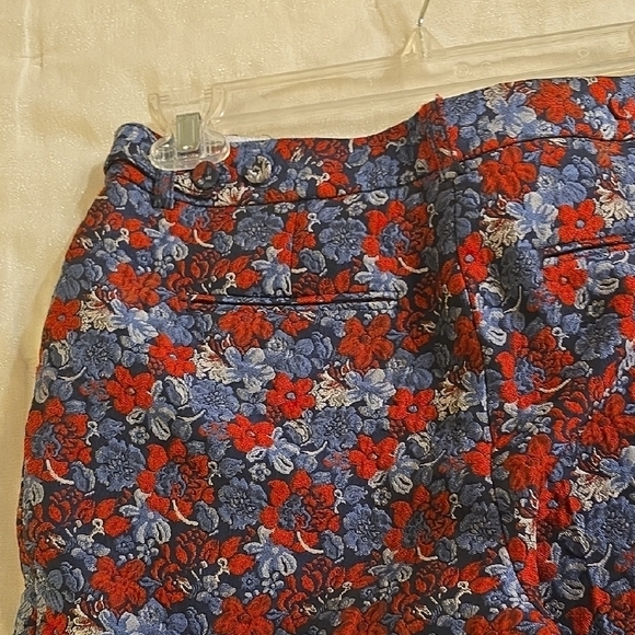 BCBGMaxAzria Women's Floral Ankle Pants - Red and Blue - Picture 7 of 16
